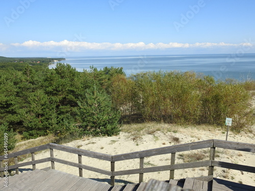 Billede på lærred view on the curonian lagoon from the dune efa