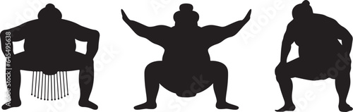 Sumo Wrestler Silhouette Vector Pack