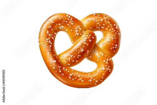 heart shaped pretzel isolated on white background