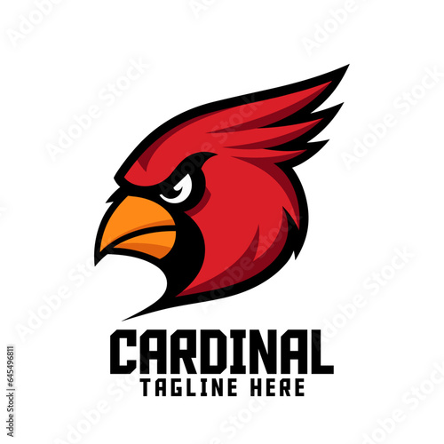 Cardinals Logo Icon Badge Emblem – Sport and Esport Elements with Cardinal Bird Sport Mascot Logo and Red Bird Animals Logo Template