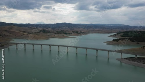 Wallpaper Mural Aerial drone shot of the Monte Cotugno Dam in the municipality of Senise, province of Potenza in Basilicata.
Along the course of the Sinni river Torontodigital.ca
