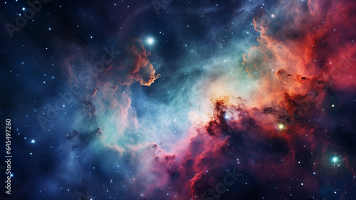 A breathtaking view of a distant nebula, AI Generative.
