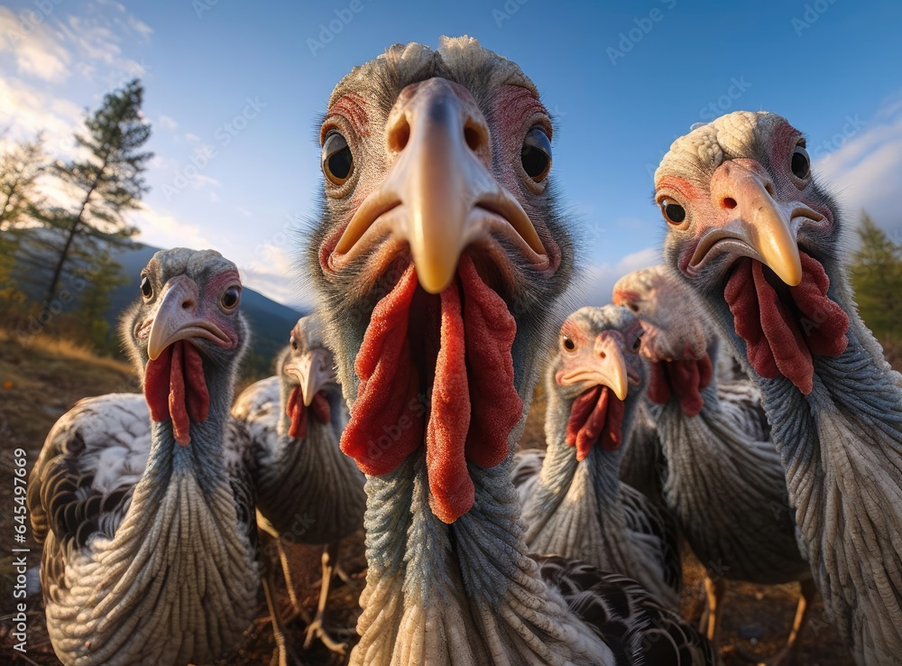 A group of turkeys