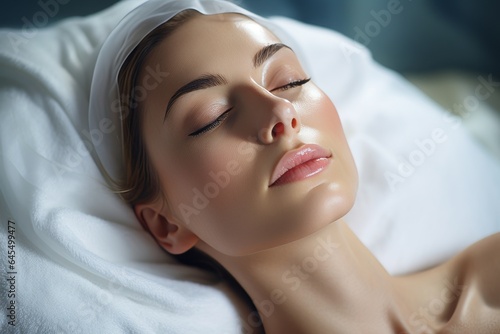 Facial treatments at a spa