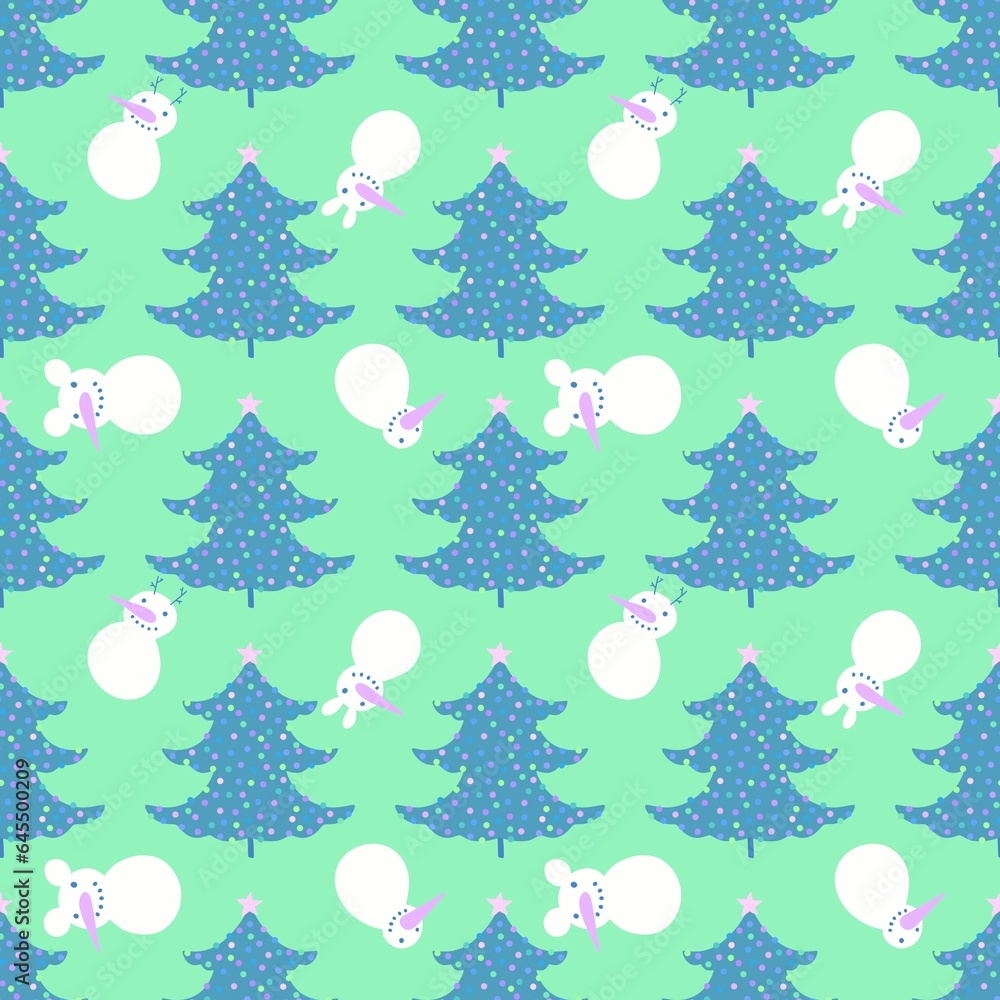 Cartoon retro seamless Christmas tree and balls pattern for wrapping paper and fabrics and linens and kids Cartoon retro seamless Christmas tree and balls pattern for wrapping paper and fabrics and linens and kids