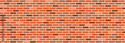 A wall of red bricks with different shades. Seamless pattern.