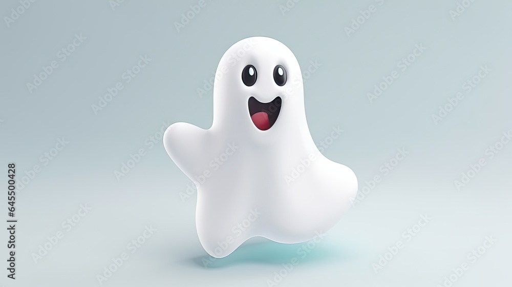3d rendered cute ghost, isolated , halloween style 3d rendered cute ghost, isolated , halloween style