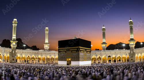 Color photo of Mecca. AI Generative.