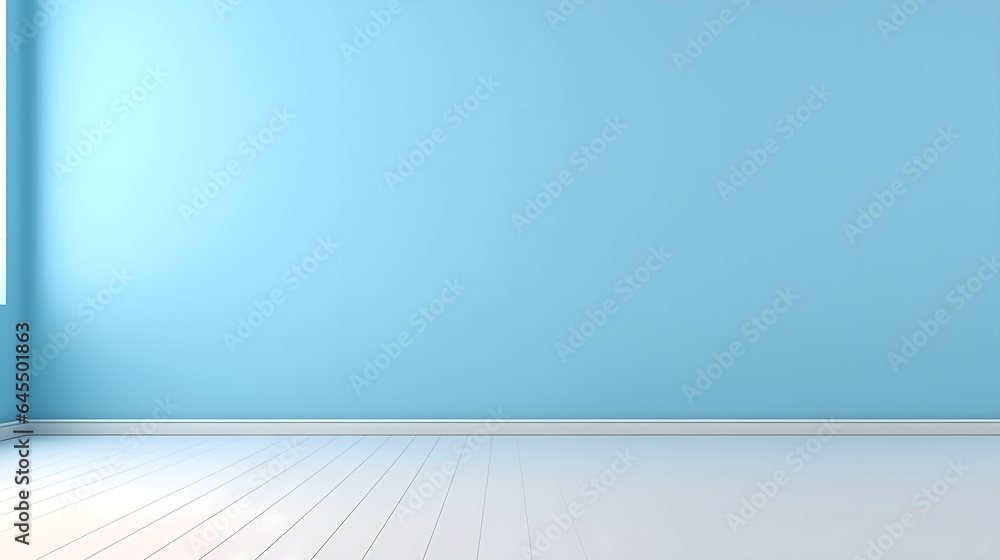 Blue Radiance: Interior Background with Sunlight on Wall and Floor for Product Presentation, Background