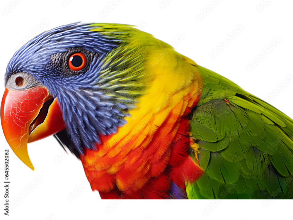 Fototapeta premium Lorikeet's Beak Detail, Transparent
