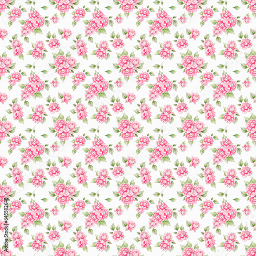 seamless pattern with pink flowers