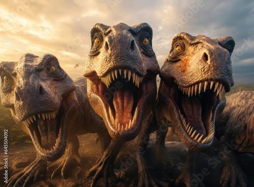 A group of tyrannosaurs