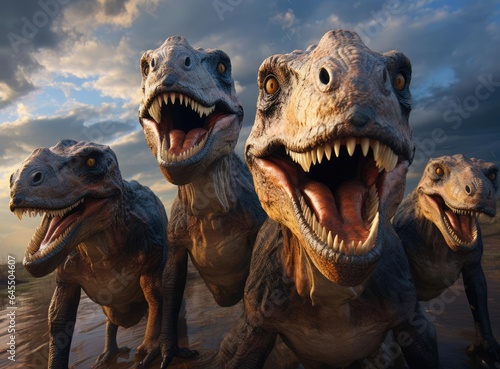 A group of tyrannosaurs