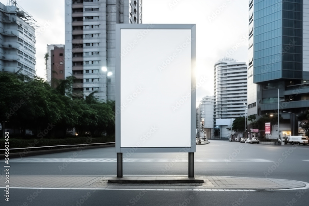 Blank billboard mockup template. Vertical billboard template for product display mockup Blank billboard mockup template. Vertical billboard template for product display mockup