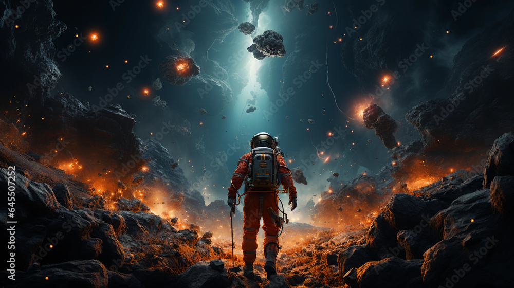 a space man explores the edges of the universe a space man explores the edges of the universe