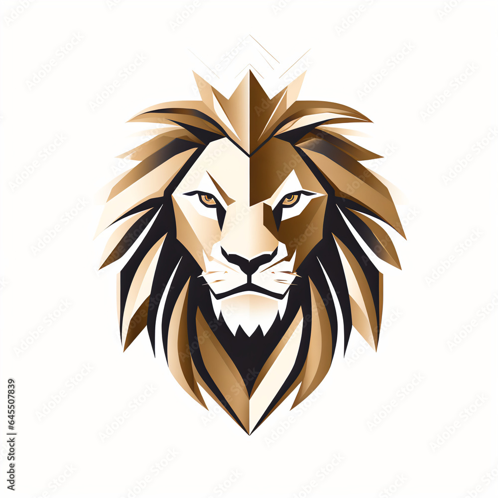 Modern Metallic Sheen Lion Logo with Elegant Minimalist Design and Artistic Flat Style Modern Metallic Sheen Lion Logo with Elegant Minimalist Design and Artistic Flat Style