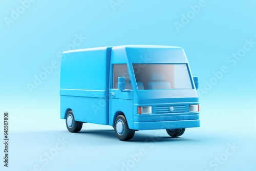 Delivery truck on blue background. Generative AI