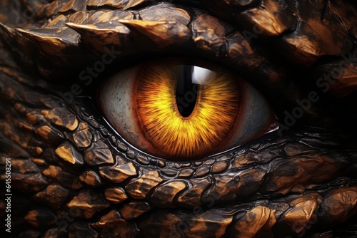 Medieval mystical dragon eye  fantasy and fiction concept. Generative AI