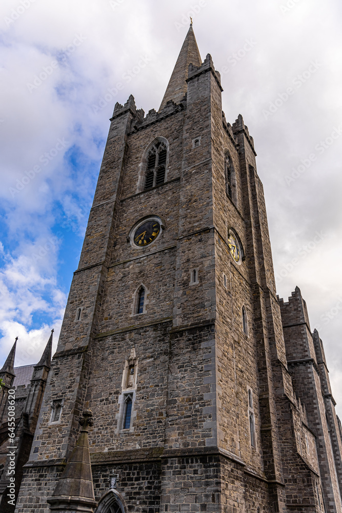 Fototapeta premium View of Saint Patrick's Cathedral in Dublin, a Roman Catholic cathedral, the national cathedral of the Church of Ireland