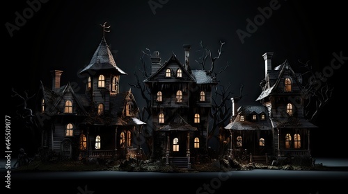  Spooky Haunted House Decorationsed Halloween style 