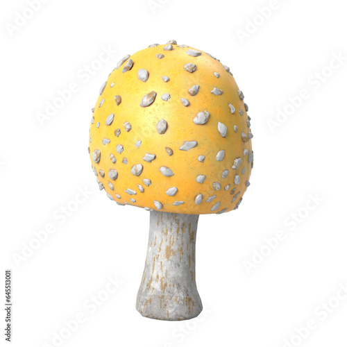 Yellow Amanita Mushroom Isolated