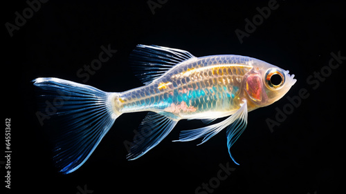 The colorful Siamese glassfish. AI Generative.