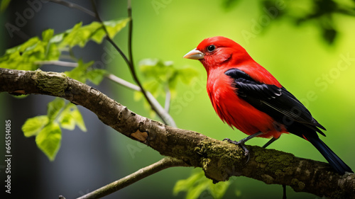 Scarlet Tanager a Scarlet Tanager, AI Generative.