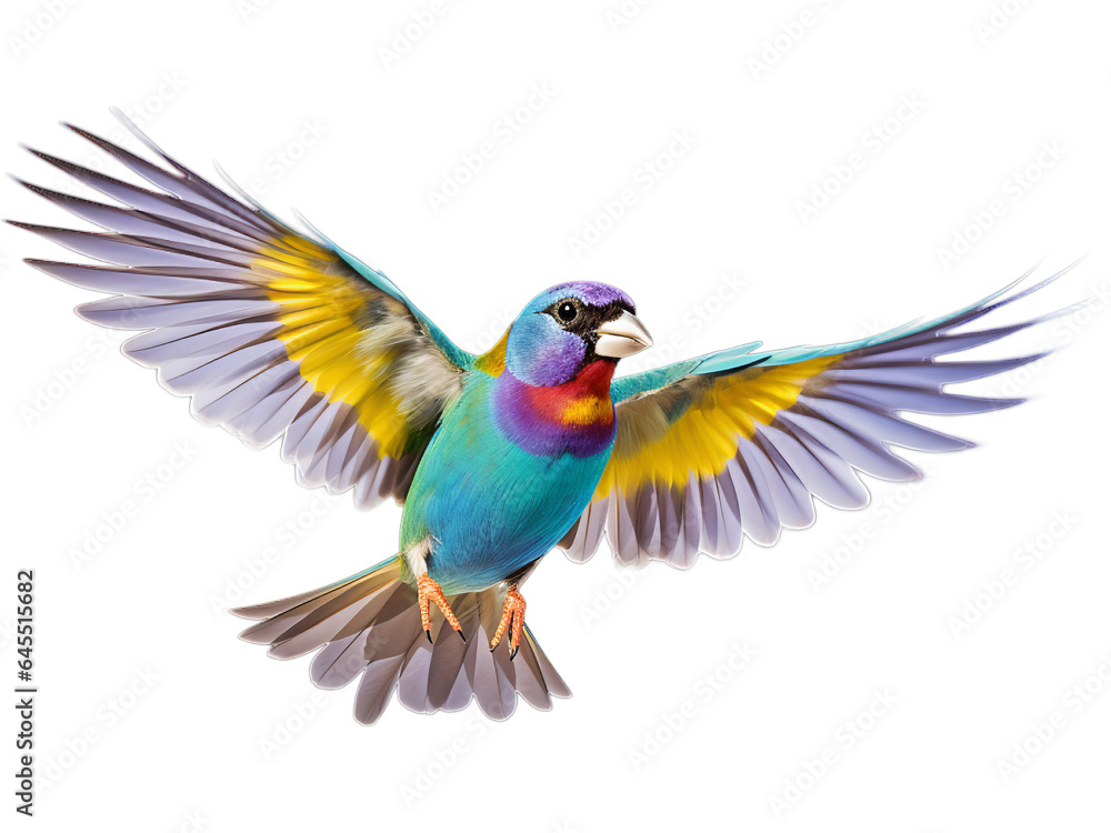 Obraz premium Gouldian Finch's Flutter, No Background