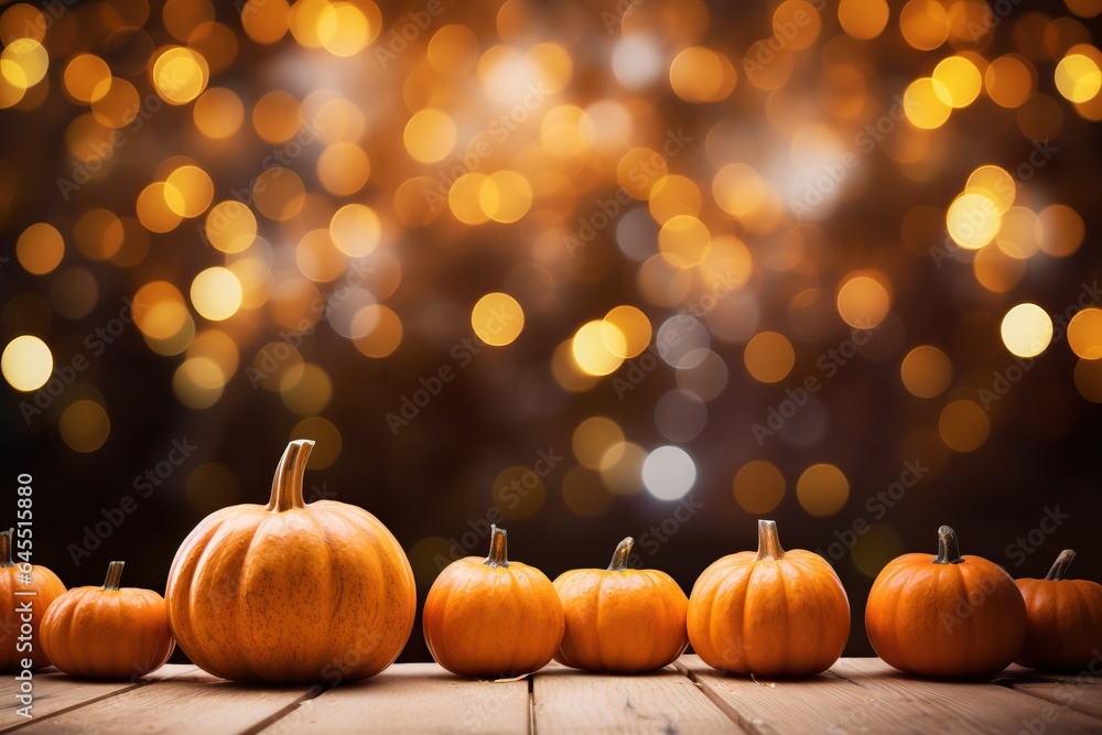 Scary Halloween pumpkin on a blurred background with bokeh. Festive background. Scary Halloween pumpkin on a blurred background with bokeh. Festive background.