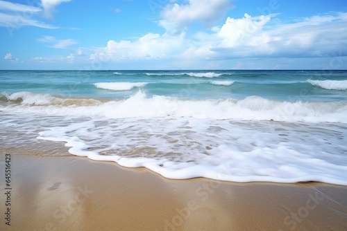 rhythm of waves crashing different angles  and distances on a beach