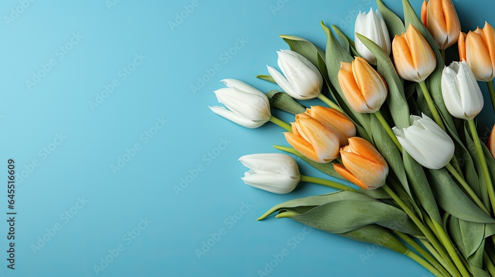 Obraz premium spring tulips background with space