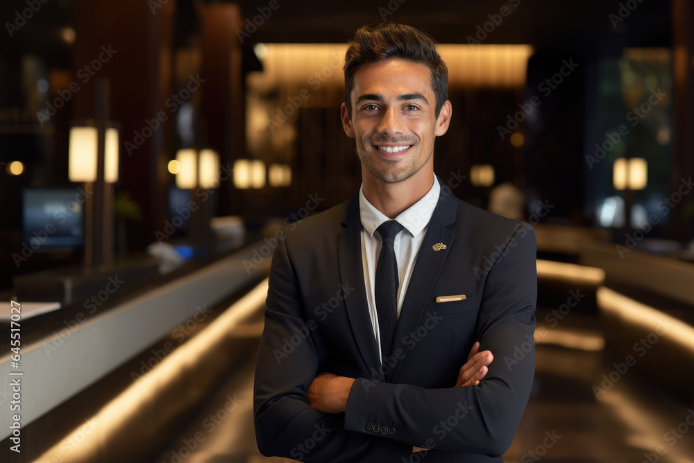 Portrait of smiling receptionist in hotel Portrait of smiling receptionist in hotel