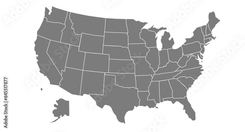USA map. United States. Vector file	