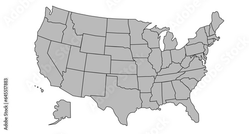 USA map. United States. Vector file	