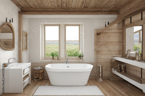 Bathroom rustic style interior design