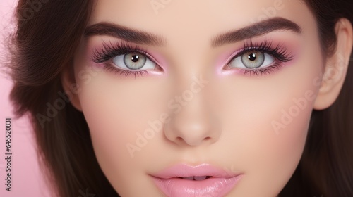 woman with a pleased expression thinks about beauty, skincare, wellness, or luxury salon spa dermatology. In the studio, facial care vision, happiness, and model grin with cosmetics beautiful skin
