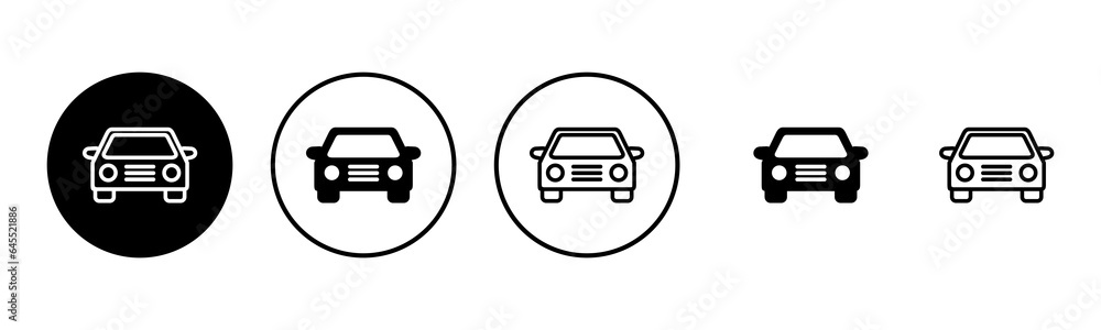 Car icon set illustration. car sign and symbol. small sedan