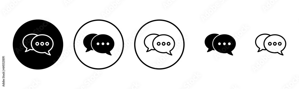 Chat icon set illustration. speech bubble sign and symbol. comment icon. message