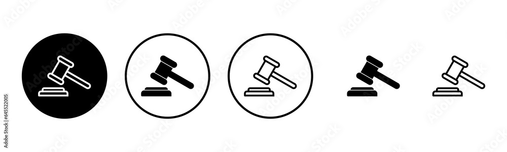 Gavel icon set illustration. judge gavel sign and symbol. law icon. auction hammer Gavel icon set illustration. judge gavel sign and symbol. law icon. auction hammer