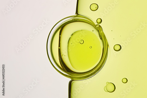 Close-up of oily facial serum drop, macro.	
