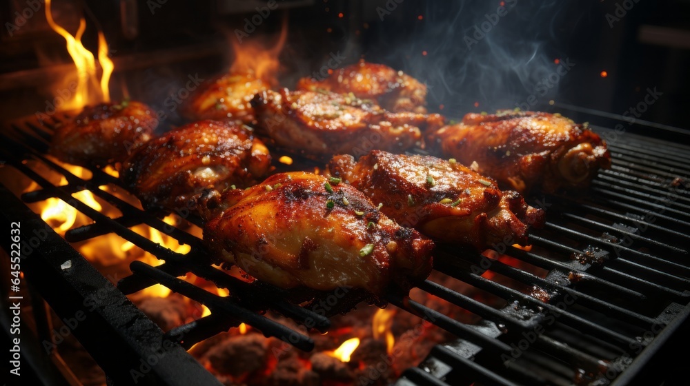 Delicious juicy grilled chicken. Generative AI. 