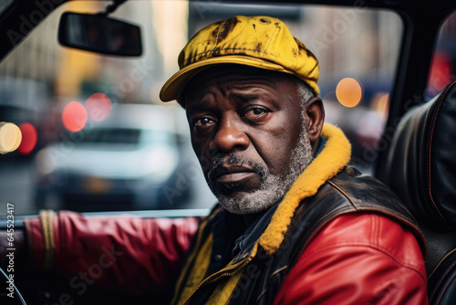 Portrait photography of taxi driver
