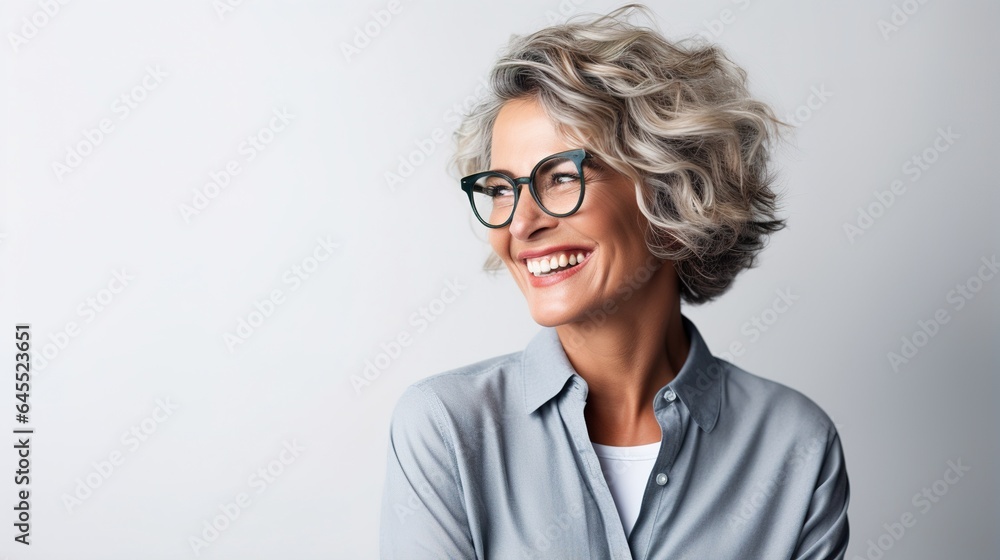 portrait of a successful businesswoman posing against a white background
