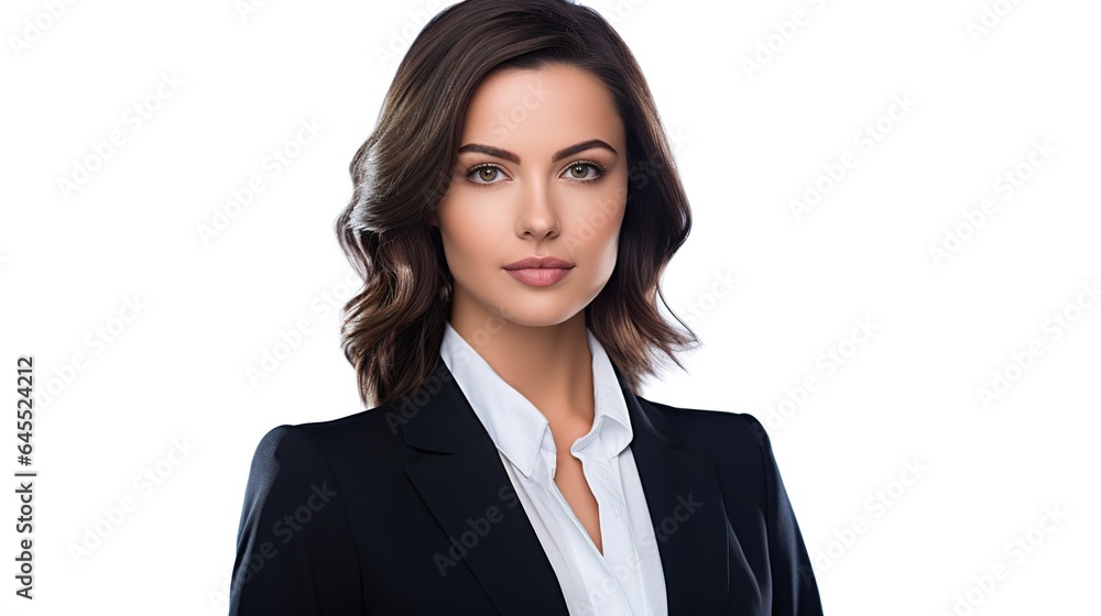 portrait of a business woman on white background, manager or secretary portrait of a business woman on white background, manager or secretary