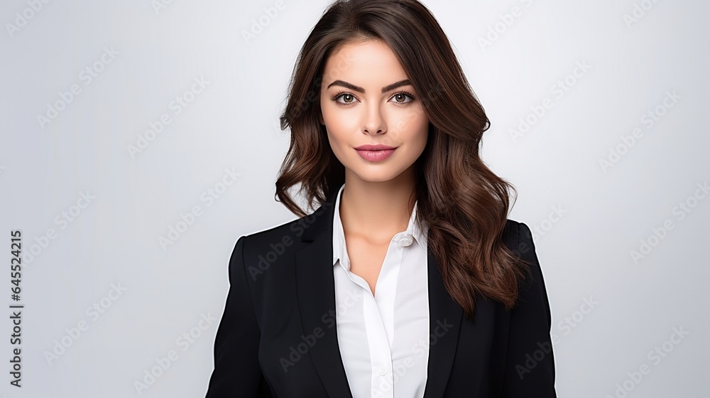 portrait of a business woman on white background, manager or secretary portrait of a business woman on white background, manager or secretary