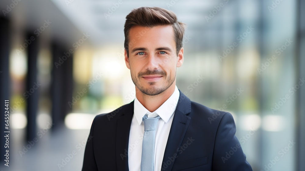 successful businessman standing in his office successful businessman standing in his office