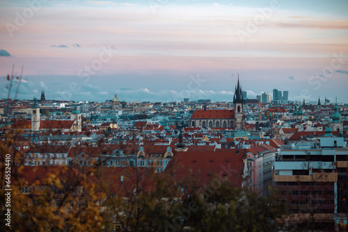panorama in autumn in Prague, Czech Republic