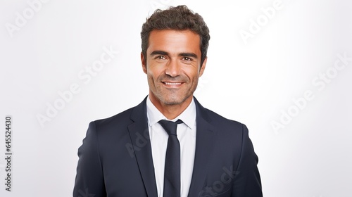 portrait of a businessman on white background, manager or CEO