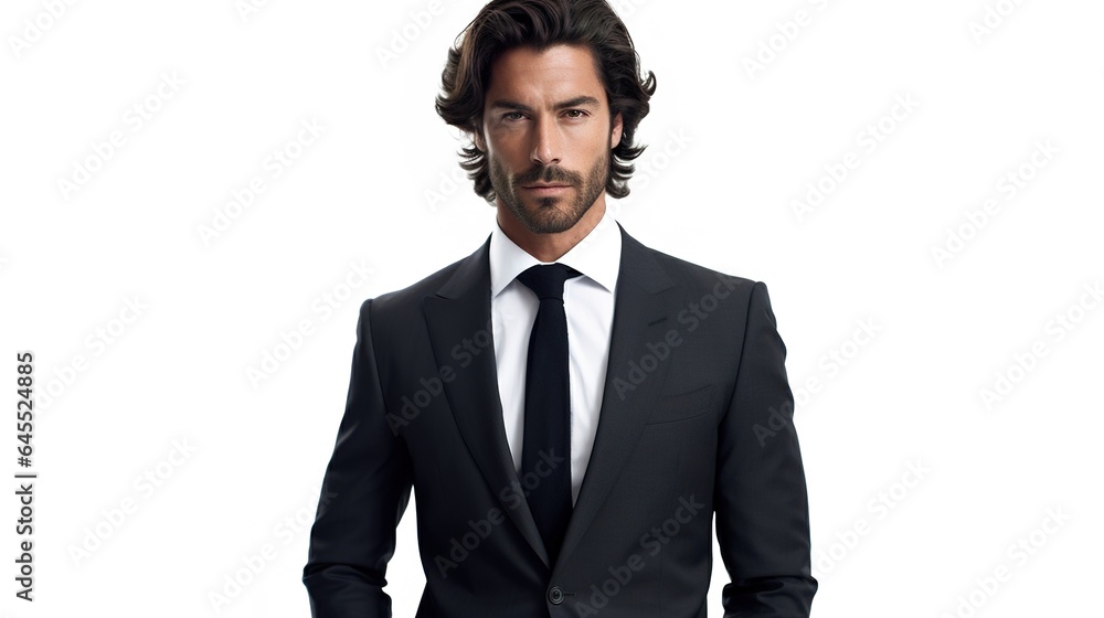 Portrait of a businessman on white background. generative ai