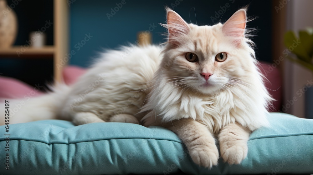 An adorable cat in a home office. Generative AI. An adorable cat in a home office. Generative AI.